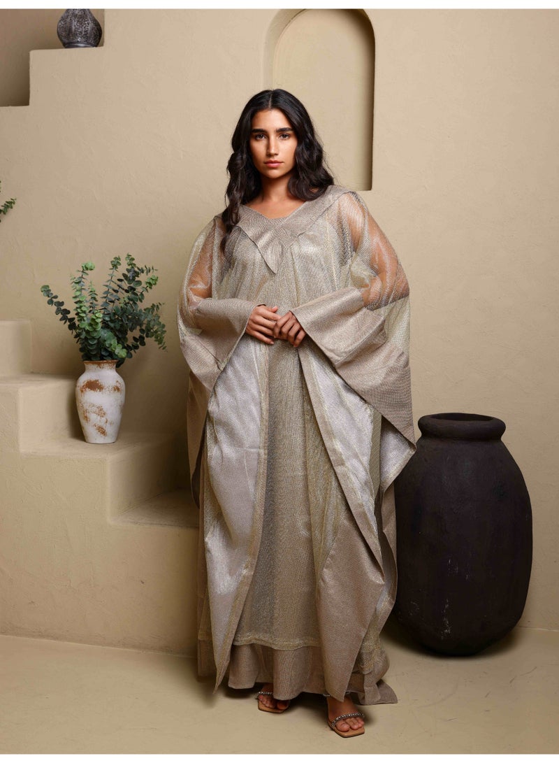 Ikkxa Noura Jalabiya IK1082 Brown - Image 1